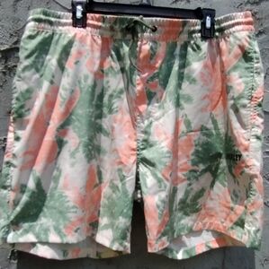Hurley Women's Green and Orange Swim Shorts.  SZ XXL